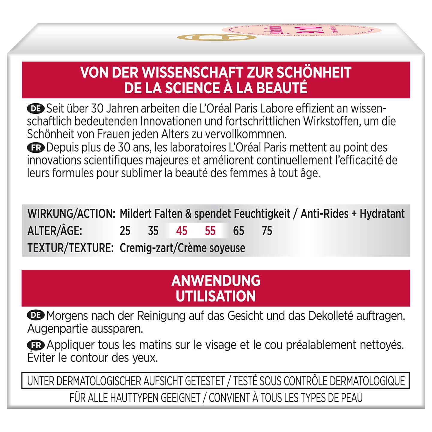 Anti-Falten Experte Intensiv-Pflege Tagescreme 45+ LSF 20 Rückansicht